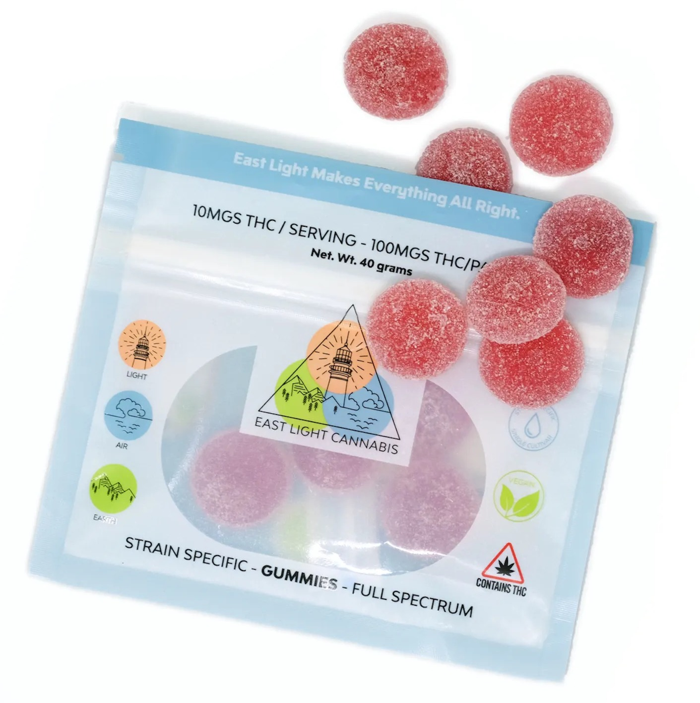 Photograph of product: ELC | Relief Time 1:1 | Watermelon Cherry Gummies | 200mg TH-oui:200mg CBD
