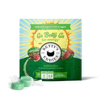 Photograph of product: Betty's Eddies - Watermelon Go Betty Go - 5mg Chews - Oui'd - 50mg