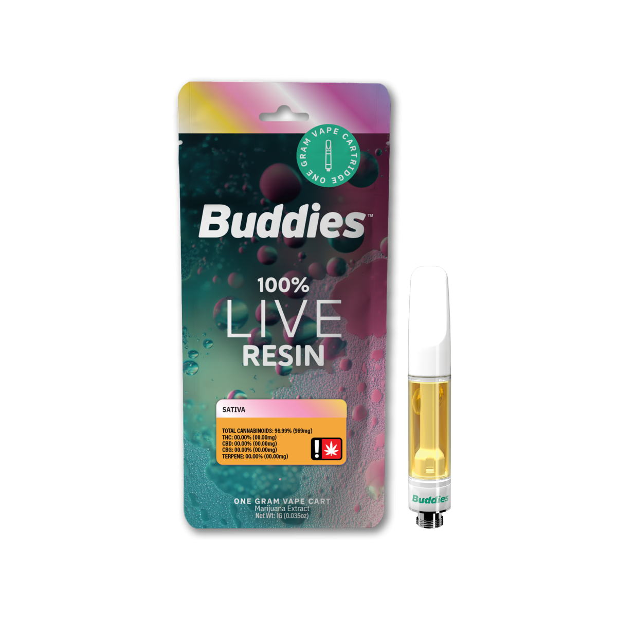 Photograph of product: Cartridge - 1g Live Resin Buddies - Franco's Lemon Cheese