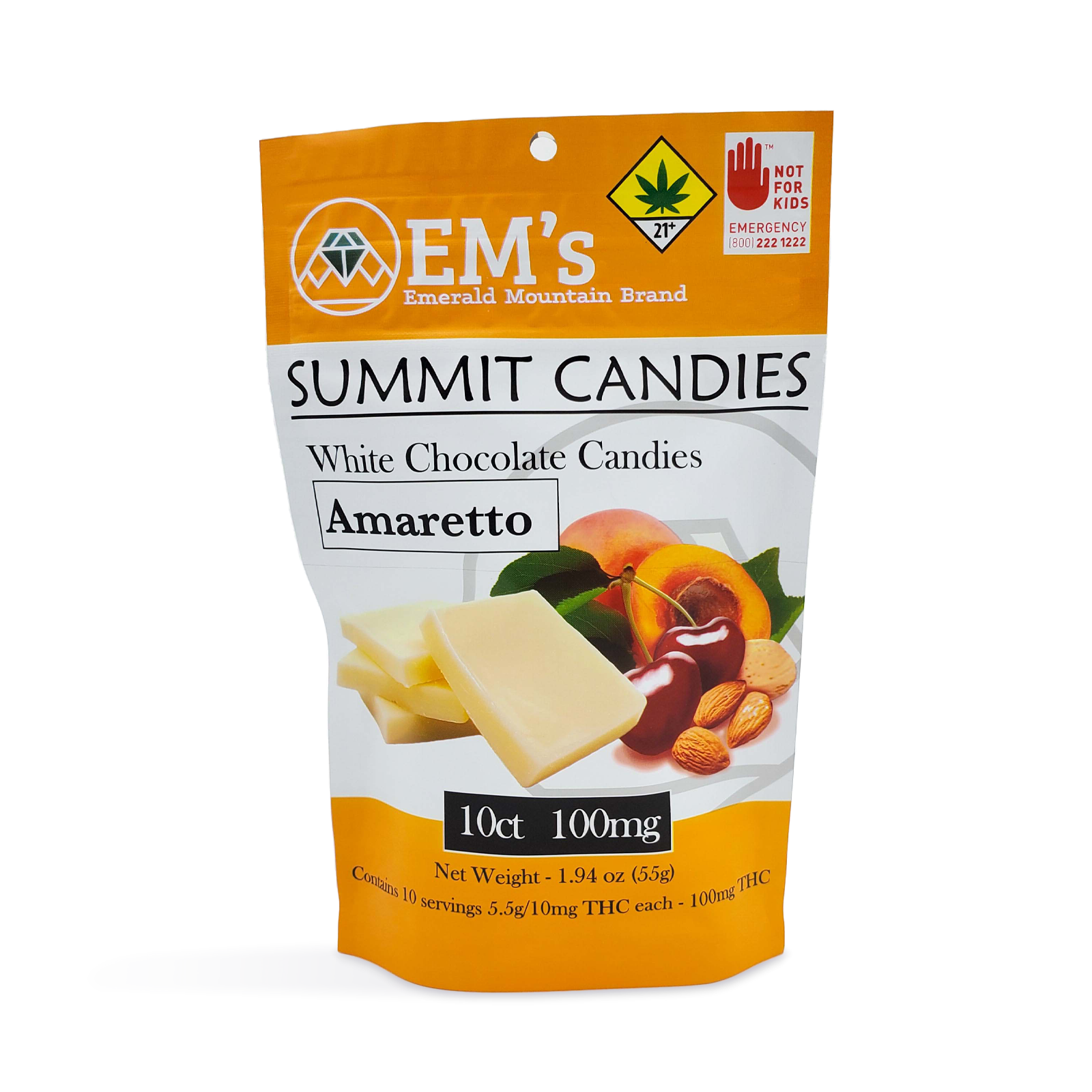 Photograph of product: White Chocolate Amaretto Candies 10-pack