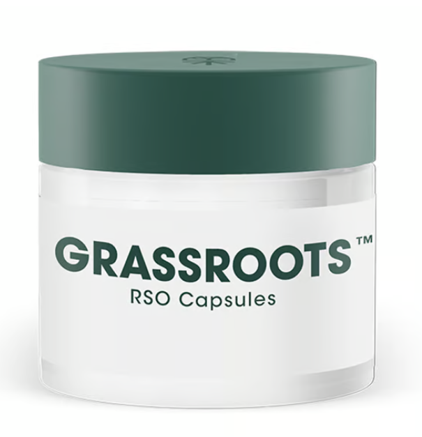 Photograph of product: Grassroots RSO Capsules 10ct 100mg