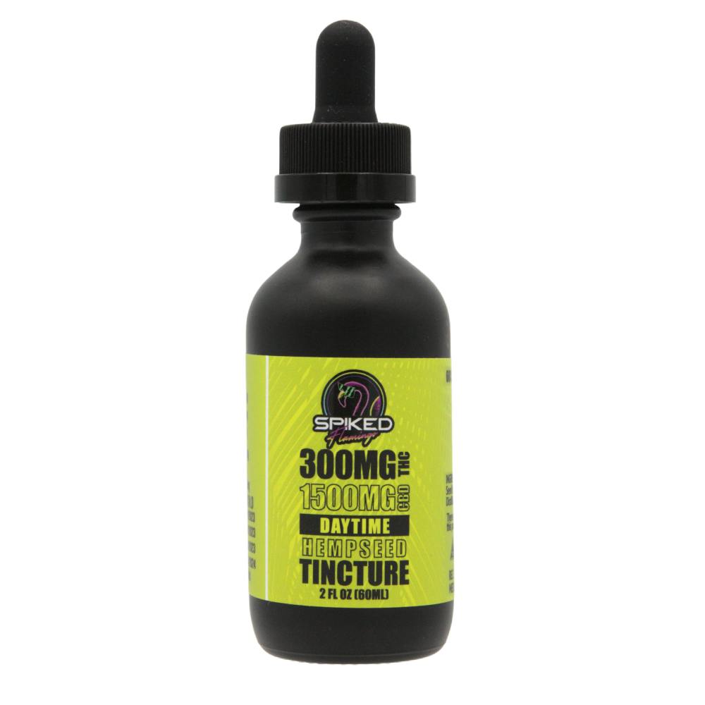 Photograph of product: Spiked Flamingo - Tincture 1:5 - Daytime Hempseed (H) (300mg TH-oui/1500mg CBD)