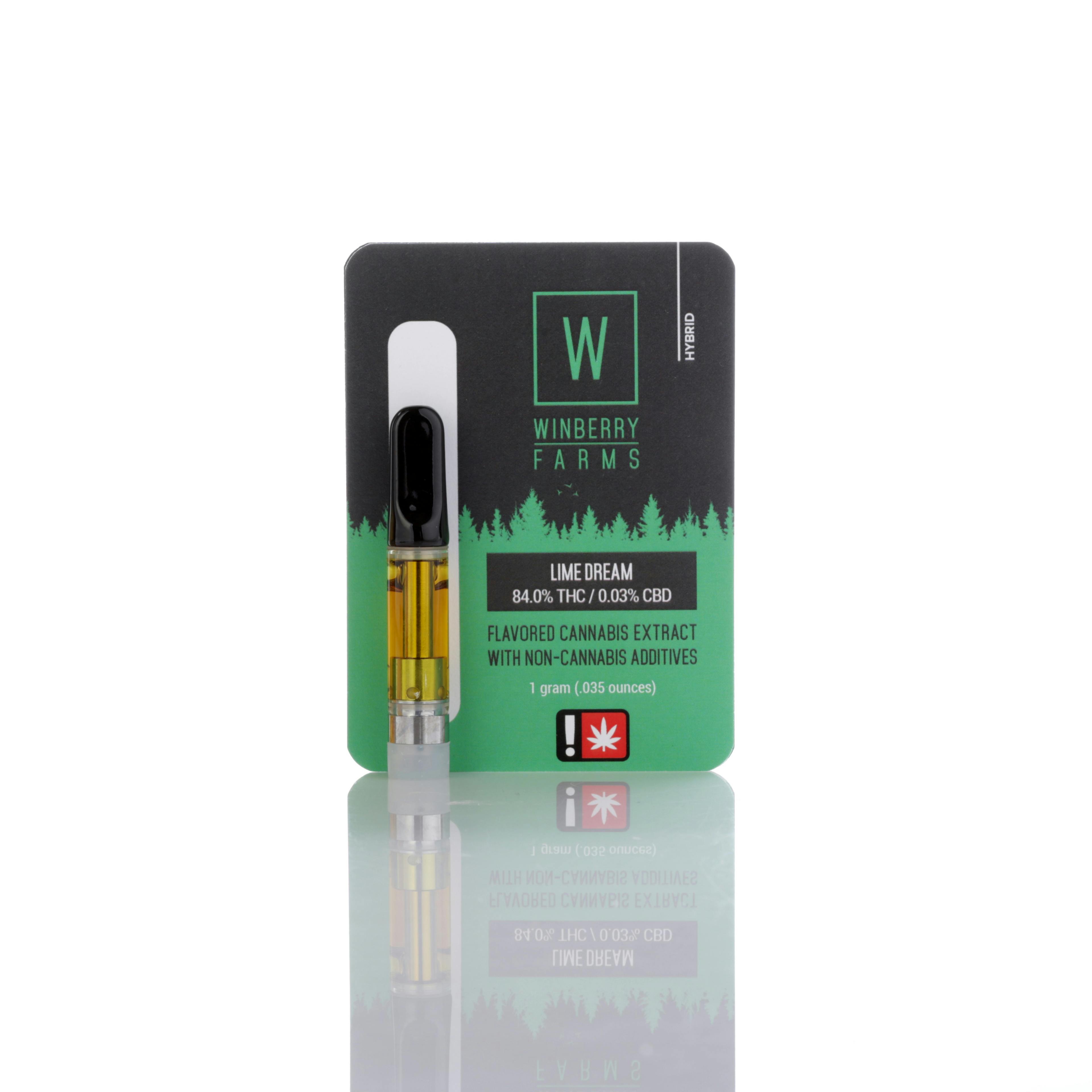 Photograph of product: Winberry 1G Distillate Cartridge - Lime Dream