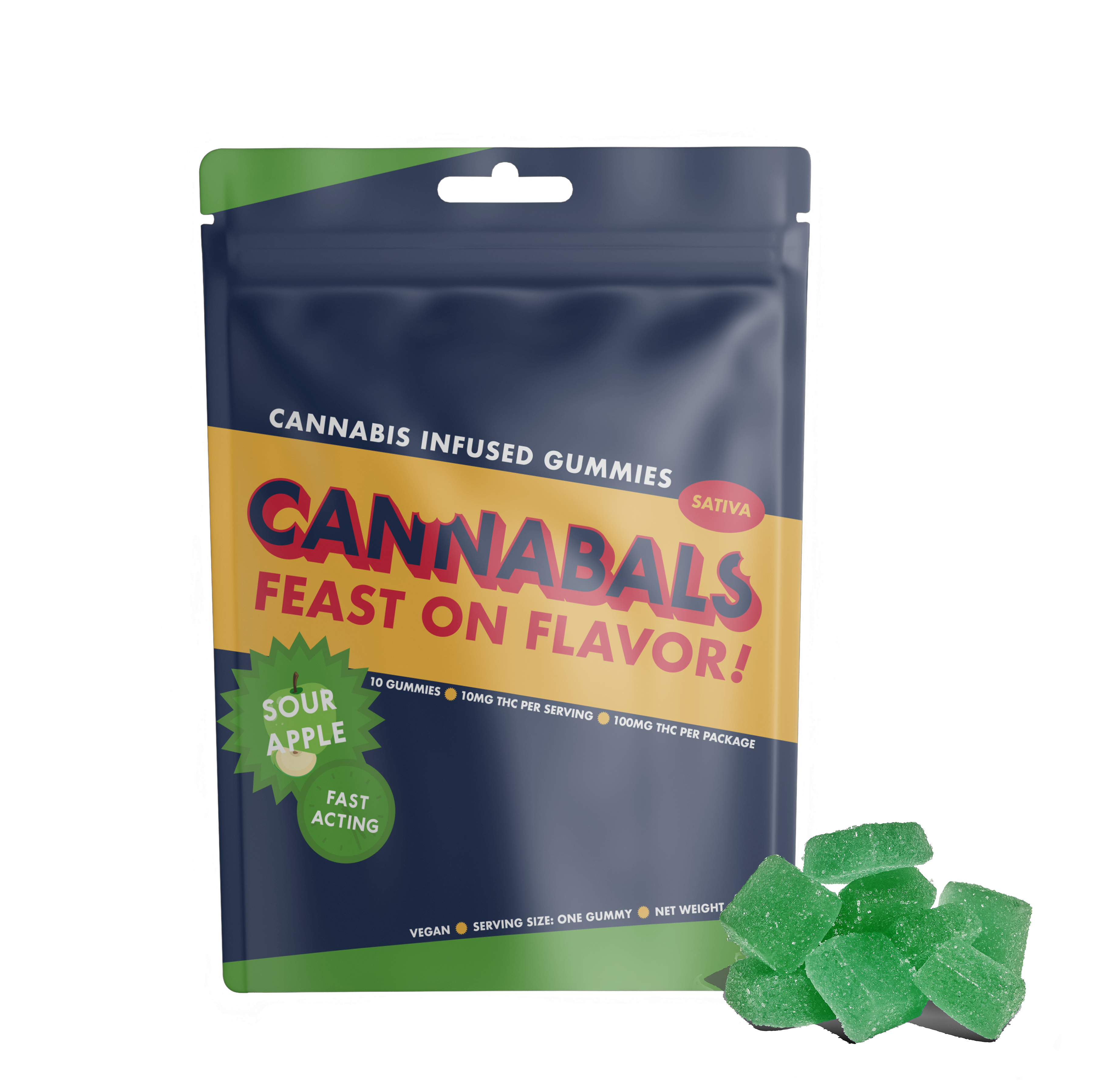 Photograph of product: Sour Apple | Fast Acting Gummies [10pk x 10mg]