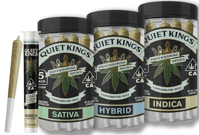 Photograph of product: Quiet Kings - Apples and Bananas 0.5g X 5 Pack Infused Pre Rolls
