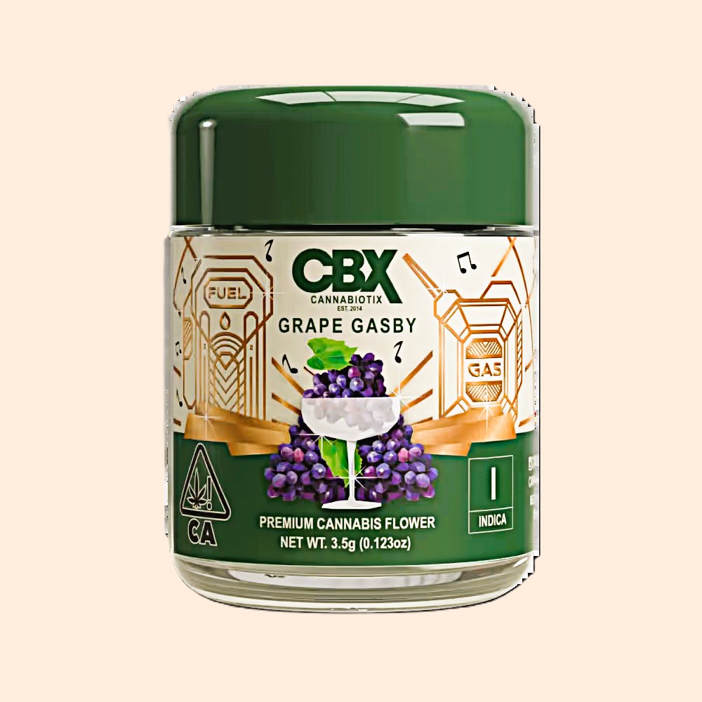 Photograph of product: CBX 3.5G GRAPE GASBY $75 | NON-CANNABIS ACCESSORY $50.5 | CANNABIS GOOD $5.5 | EXCISE TAX $1.05