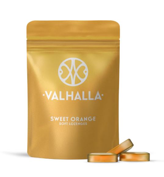Photograph of product: Valhalla Sweet Orange Soft Lozenges 10mg
