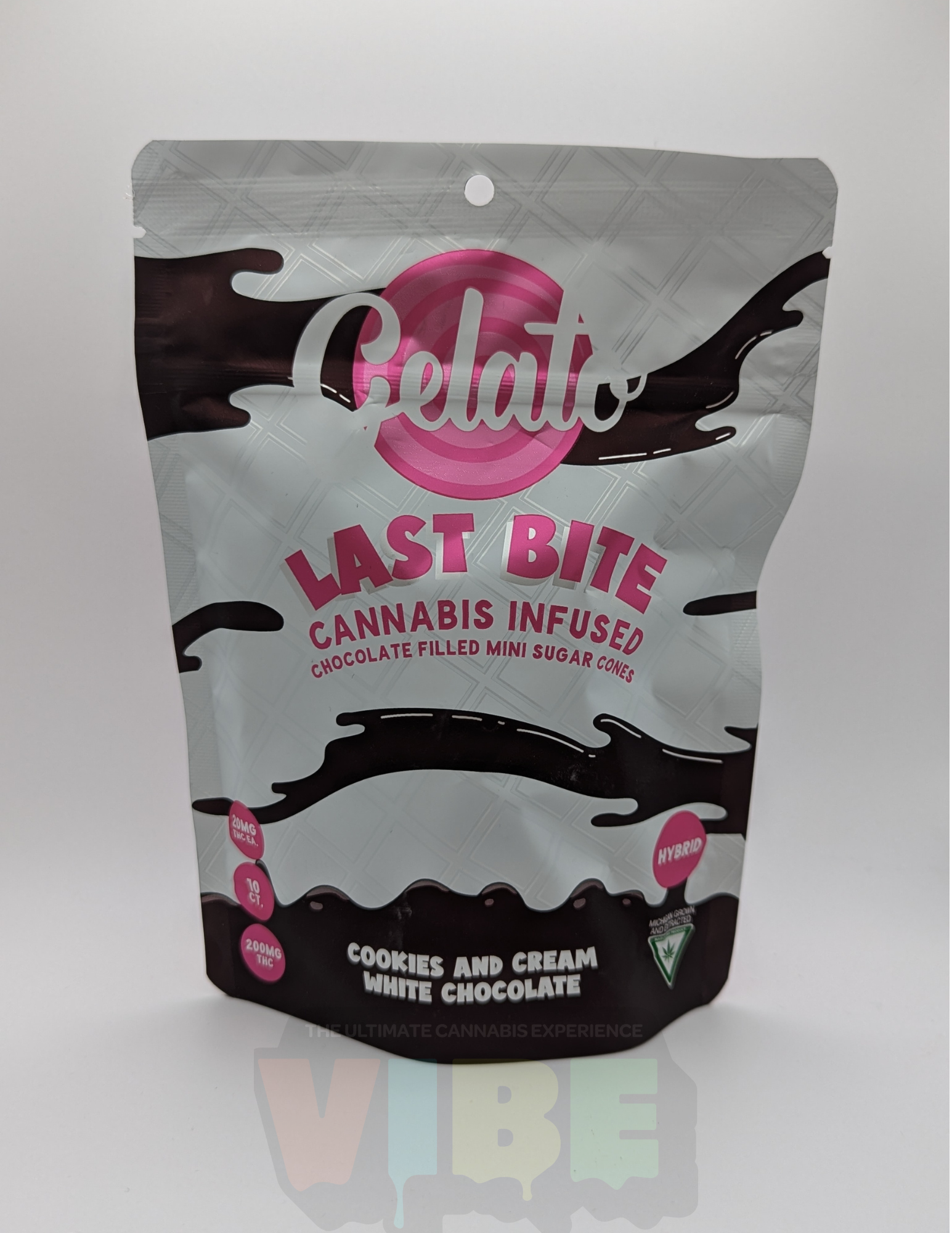 Photograph of product: Gelato Last Bites | Cookies and Cream White Chocolate | 200mg | REC