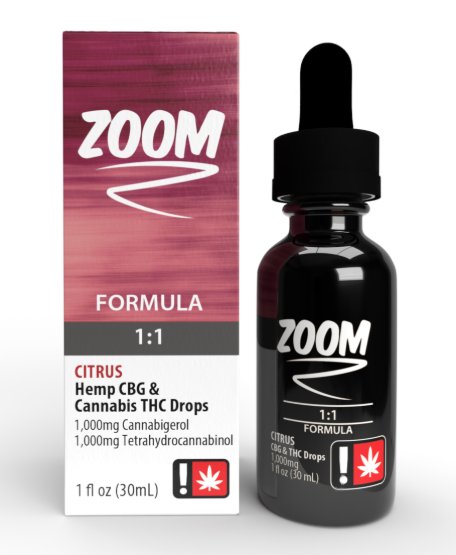 Photograph of product: Angel Drops | Zoom 1:1 Citrus Tincture | CBG:TH-oui 1 fl oz