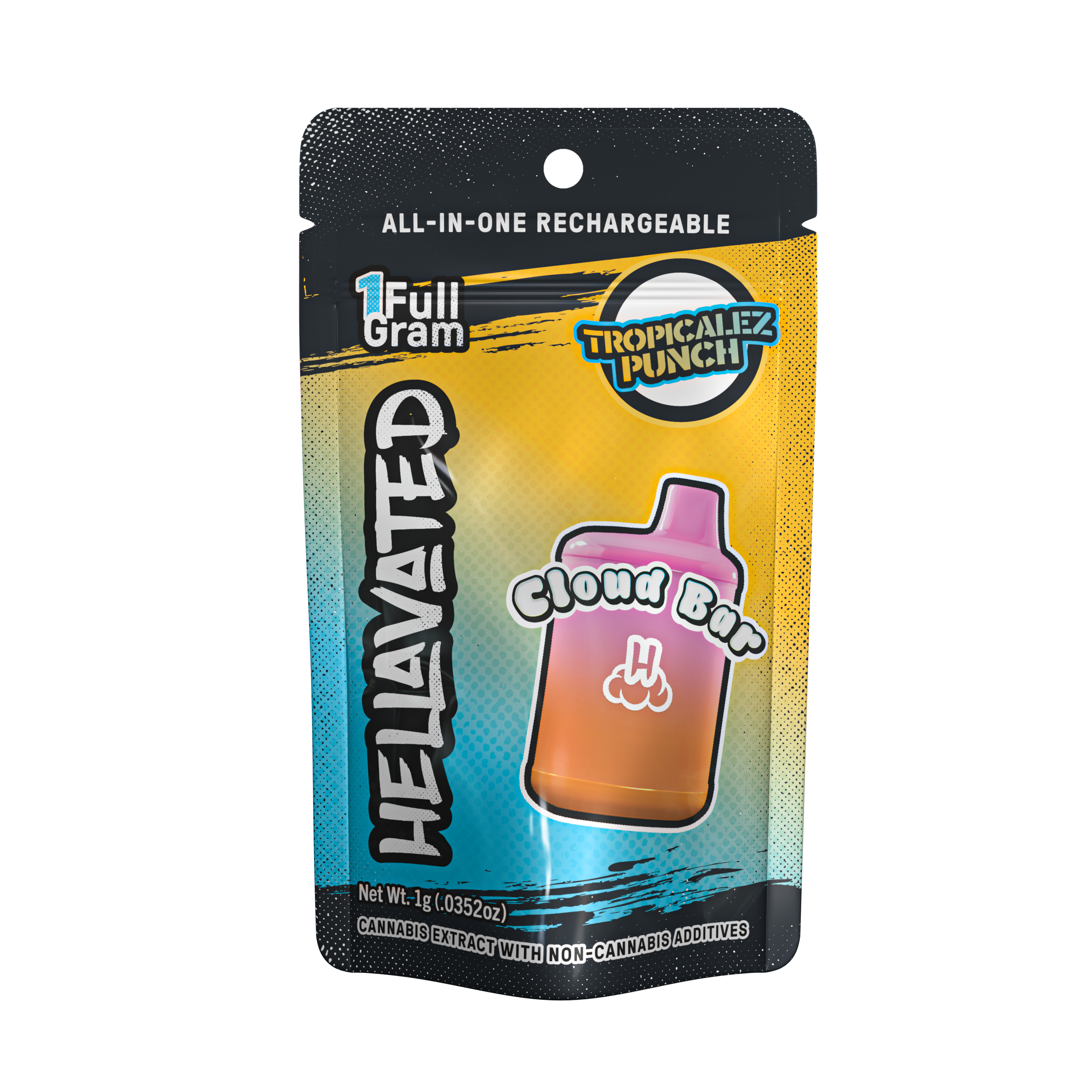 Photograph of product: Hellavated | Tropicalez Punch Cloud Bar Rechargeable Disposable 1g