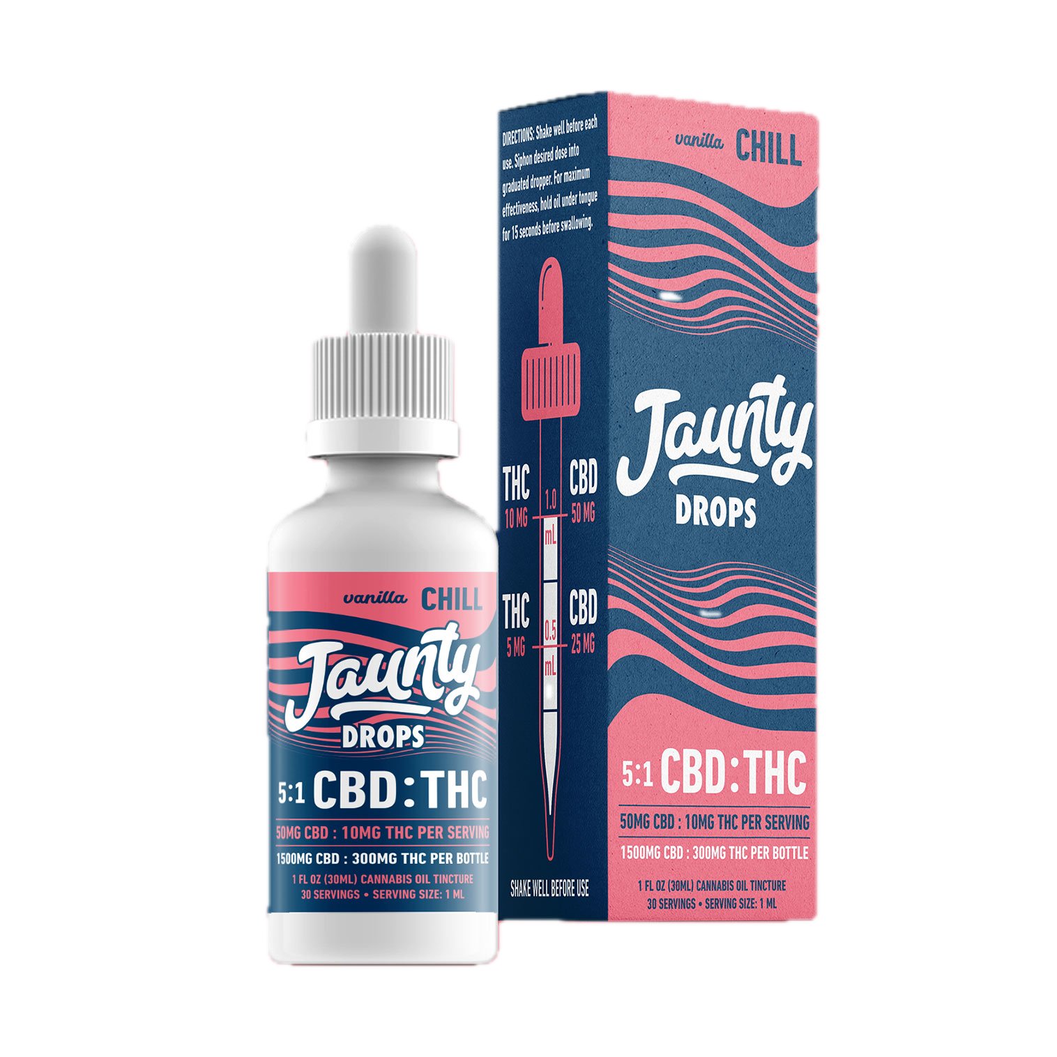 Photograph of product: Jaunty Chill Vanilla 5:1 CBD:TH-oui 30srv 10mg Tincture