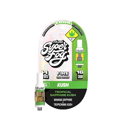 Photograph of product: Mfused | Tropical Sapphire Kush | Super Fog | Fire Liquid Diamonds Tank Cartridge | DOH | 1g
