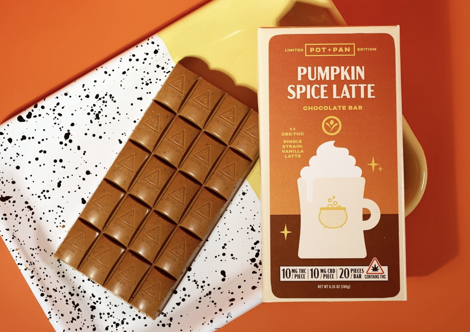 Photograph of product: Chocolate Bar - Pumpkin Spice Latte - 200mg/20pk