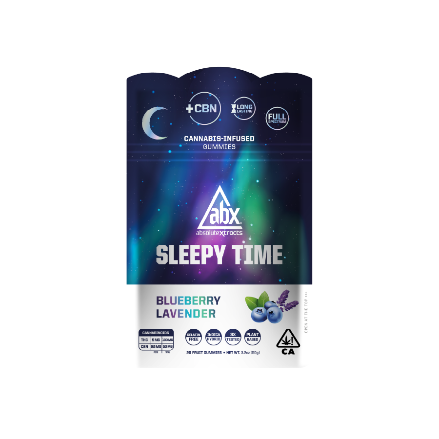 Photograph of product: ABX Sleepy Time +CBN Gummies 20ct - Blueberry Lavender (Ih)