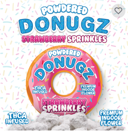 Photograph of product: Strawberry Sprinkles powdered Donugz - Frosted Nugs