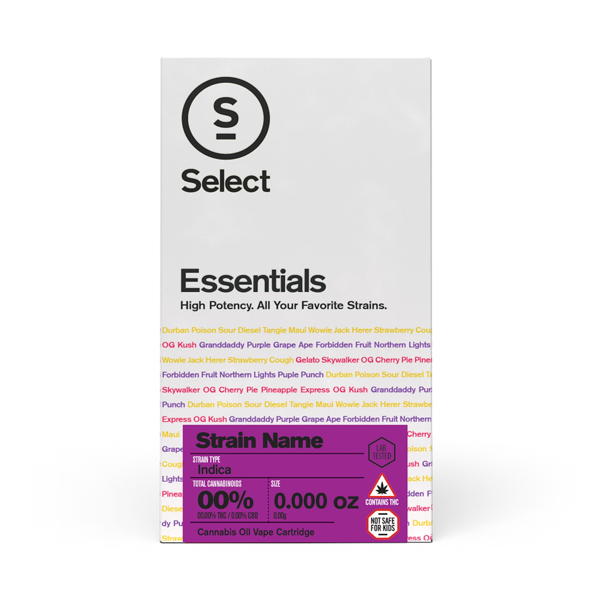 Photograph of product: Select Essentials Purple Punch Vape Cartridge