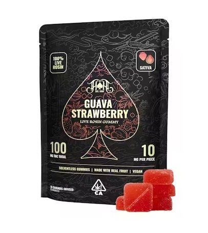 Photograph of product: Heavy Hitter | Guava Strawberry | Live Rosin Gummies | 5ct