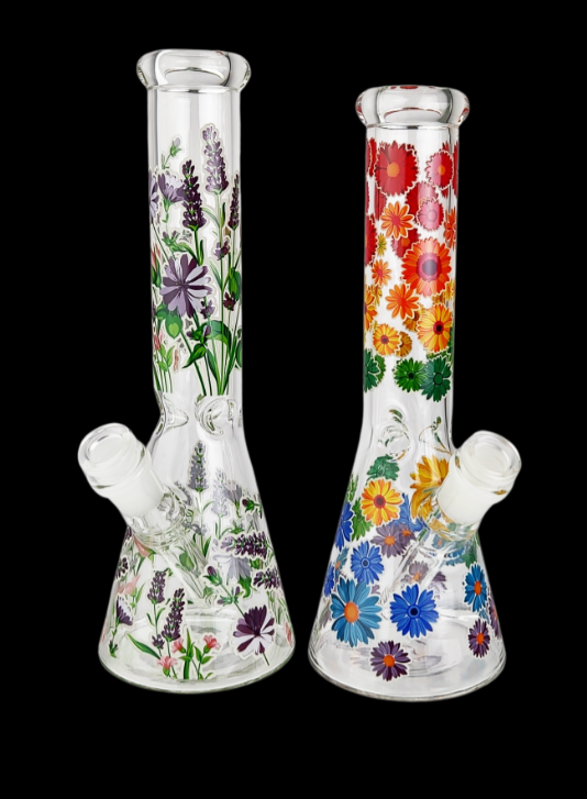 Photograph of product: Glass - ($40) 10 Flower Decal Beaker