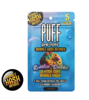 Photograph of product: Rainbow Cookies X LA Kush Bubble au chocolat Infused PreRolls 5pk [J70]
