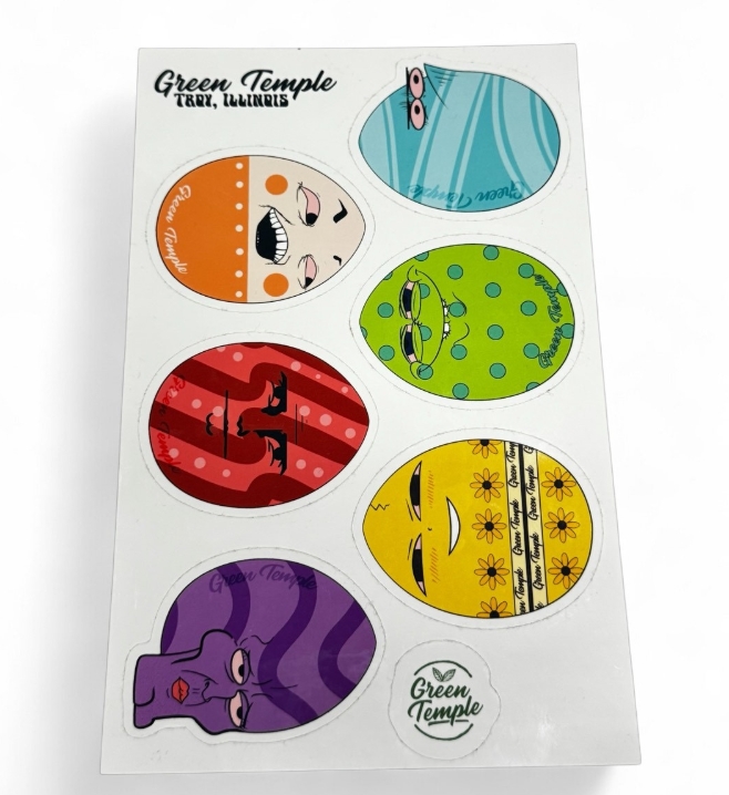 Photograph of product: .NC Green Temple Sticker - 420 Eggs