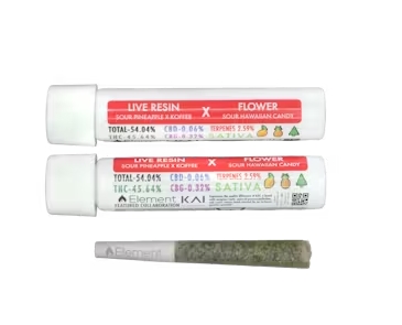 Photograph of product: Element | Sour Hawaiian Candy x Sour Pineapple x Koffee | 1g | Live Resin Infused Pre-Roll