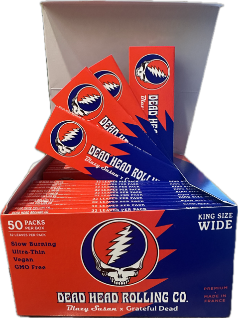 Photograph of product: Dead Head Rolling Co-Blazy Susan x Grateful Dead King Size WIDE Papers (32 leaves)
