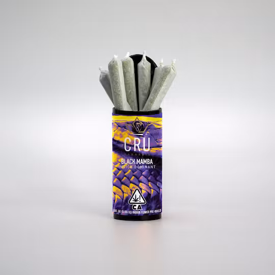 Photograph of product: CRU Black Mamba Oui'd Infused pre-rolls 6pk