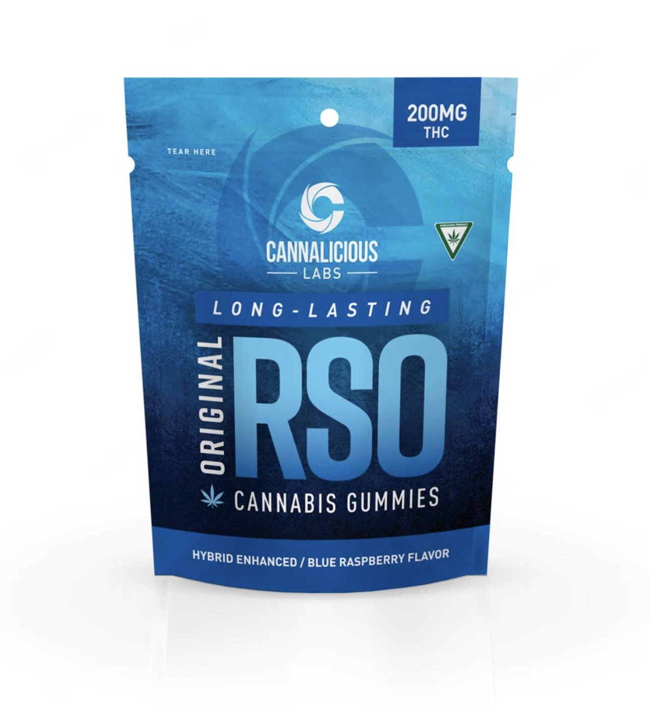 Photograph of product: AU Cannalicious: Blue Raspberry (H) RSO 200MG Gummies