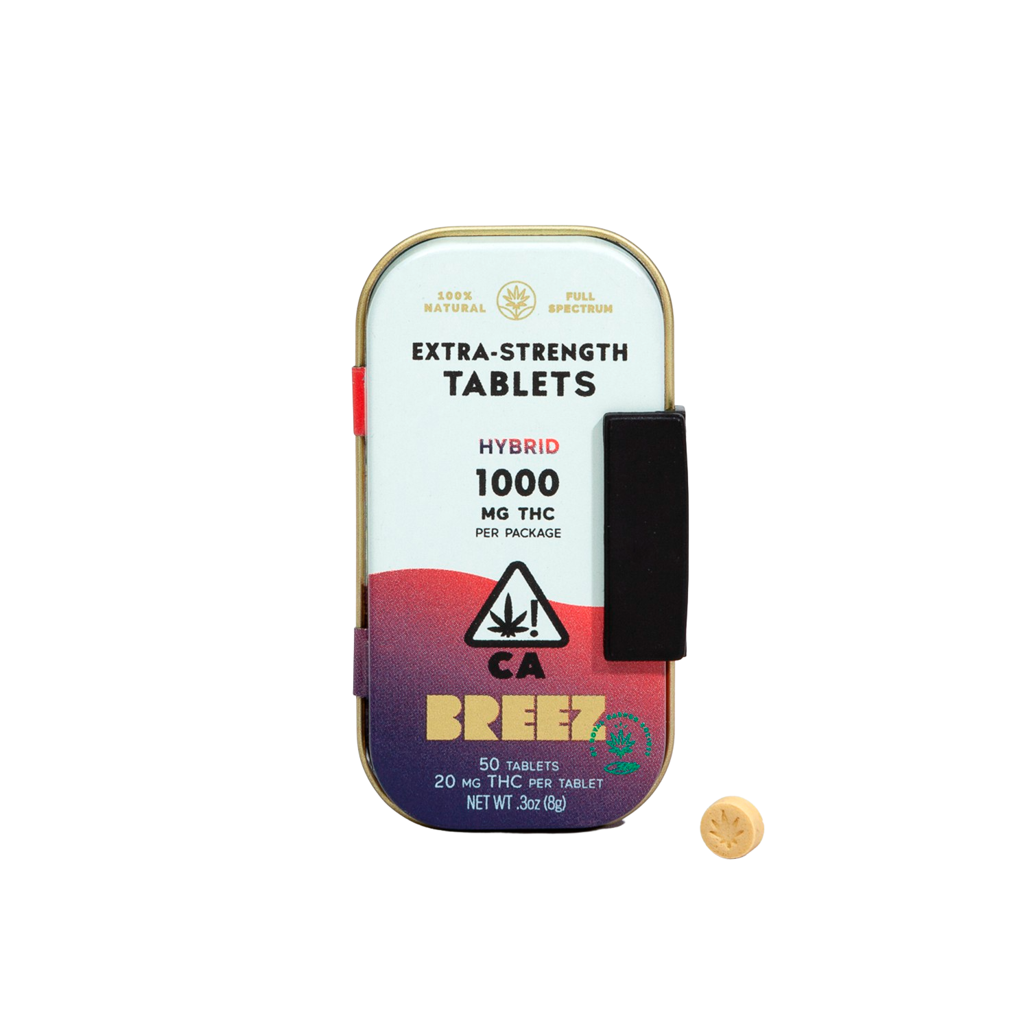 Photograph of product: EXTRA-STRENGTH TABLET TINS - HYBRID 1000MG - BREEZ