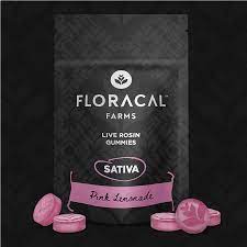 Photograph of product: Floracal Live Rosin Gummies Pink Lemonade 100mg (S) 10pk