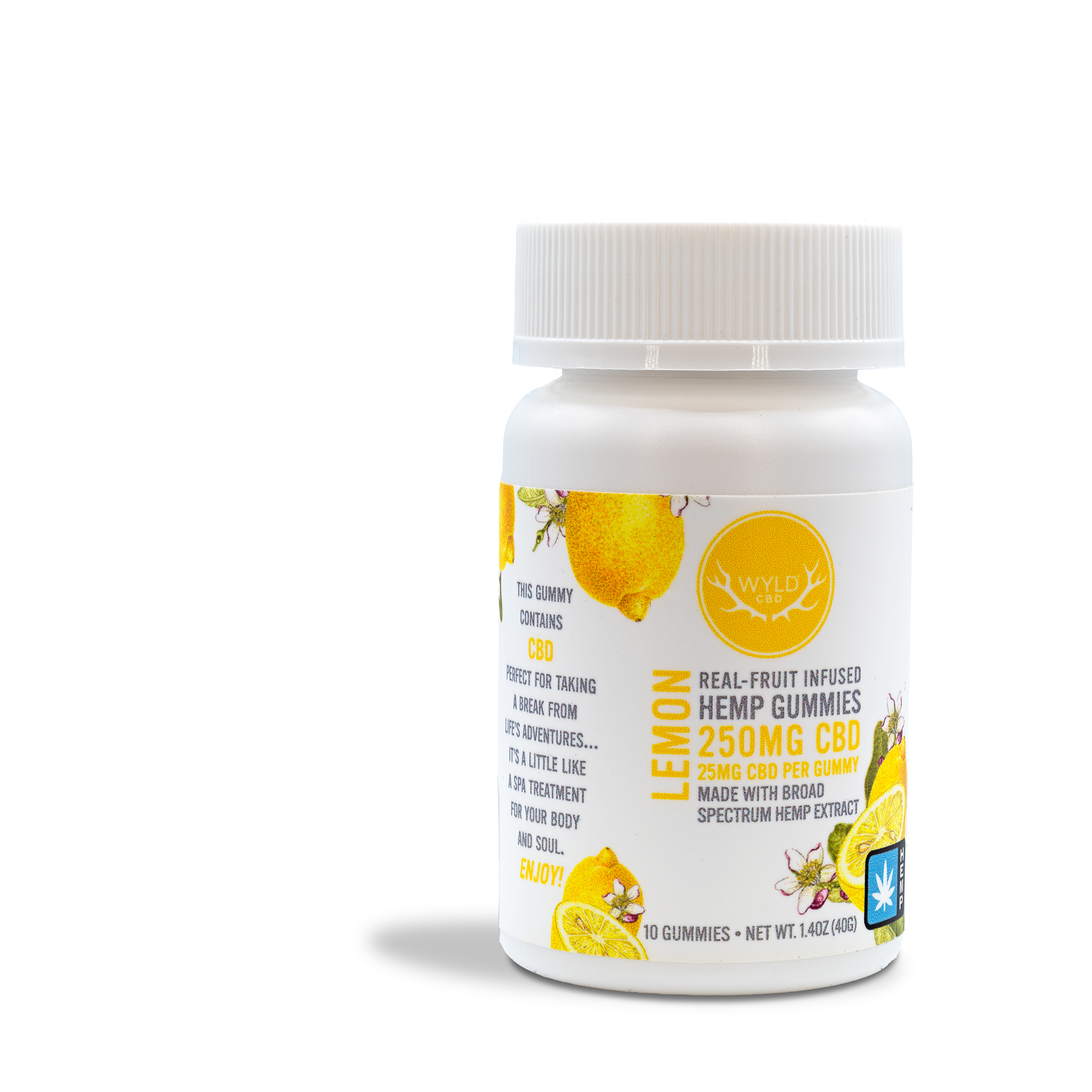 Photograph of product: Wyld - Lemon 250mg CBD Gummies - 1.4oz