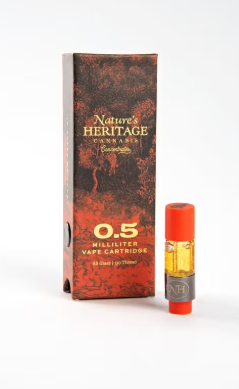 Photograph of product: Nature's Heritage - Vape Cart - Live Resin Orange Biscuits