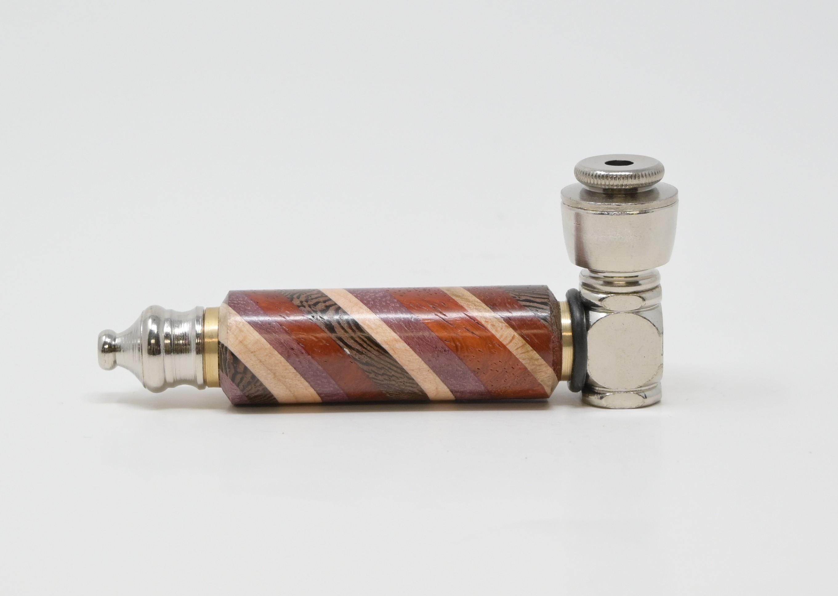 Photograph of product: Misc Merch | Rainbow Wood & Stainless Steel Hand Pipe Large