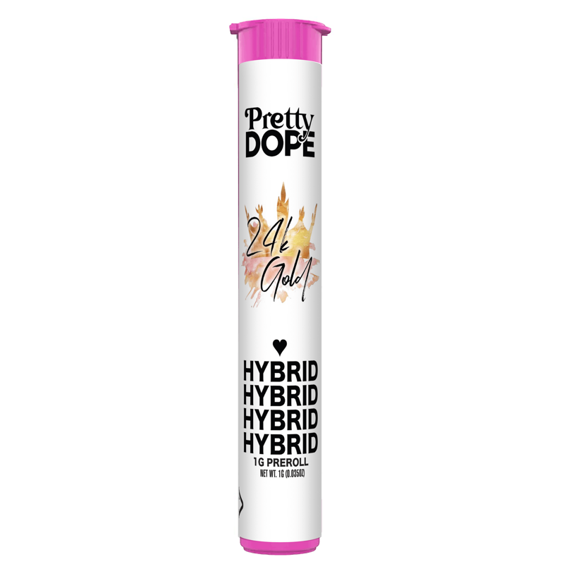 Photograph of product: 1g 24k Gold (Hybrid) Terpene-Infused Pre-roll TH-oui:21% $7 or 4/$20