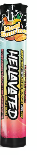 Photograph of product: .75G Hellavated Juicy Stickz Infused Pre-roll - Maui Sunrise