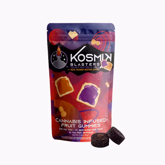 Photograph of product: Peanut Butter & Jelly | 100mg | Specialty Blaster Gummies