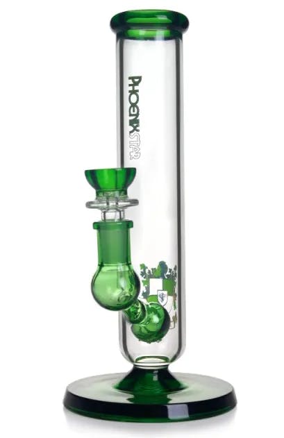 Photograph of product: 9" STRAIGHT BONG W/ COLORED BALL PERC | $45