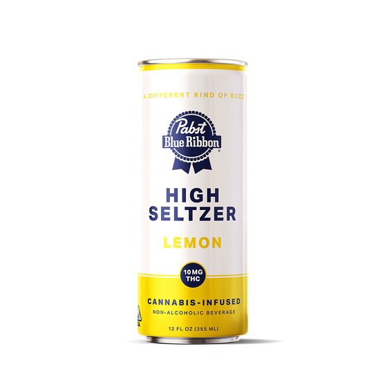 Photograph of product: Pabst Blue Ribbon High Seltzer Lemon Canned Beverage 10mg 12oz