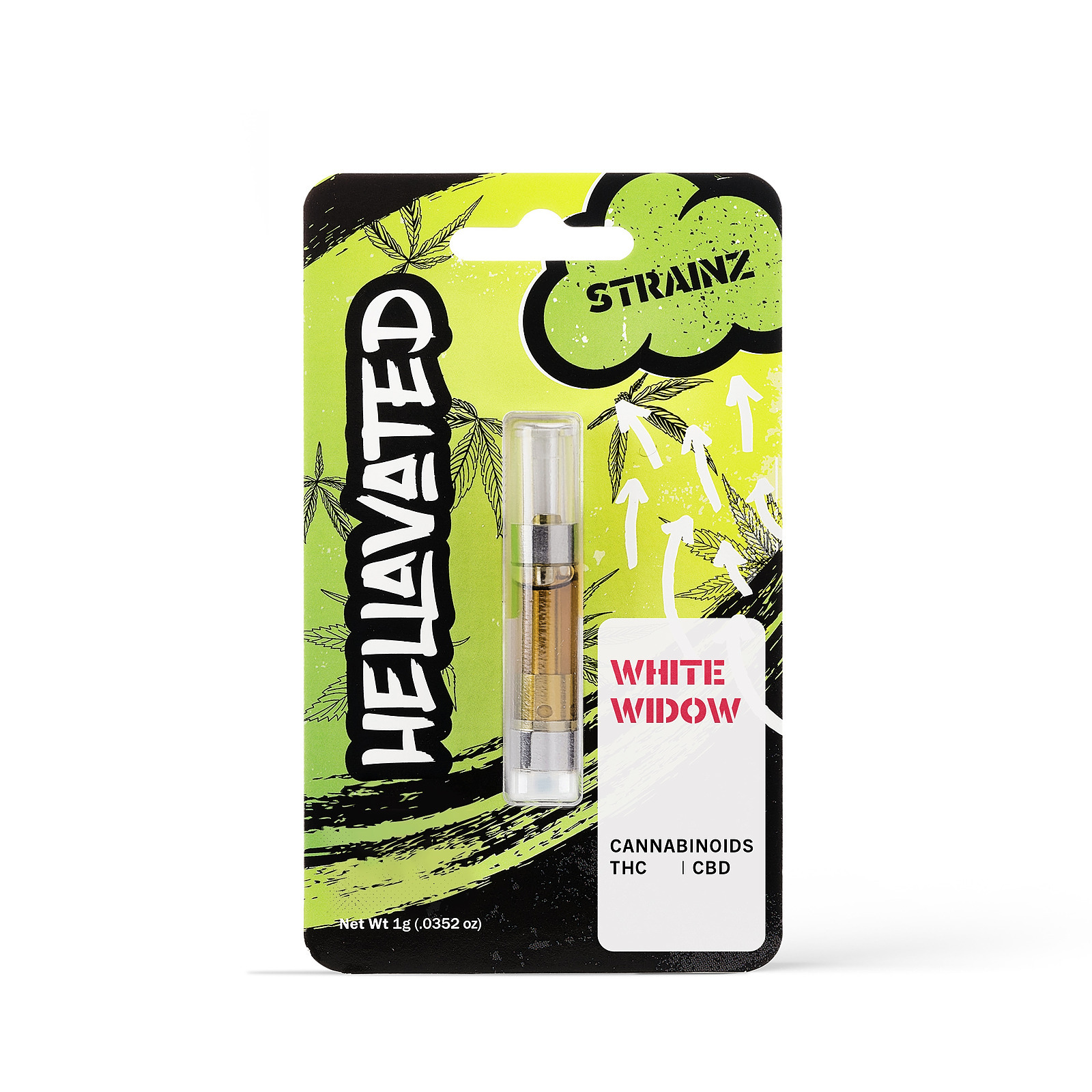 Photograph of product: Hellavated Strainz Distillate Cartridge - White Widow (1g)
