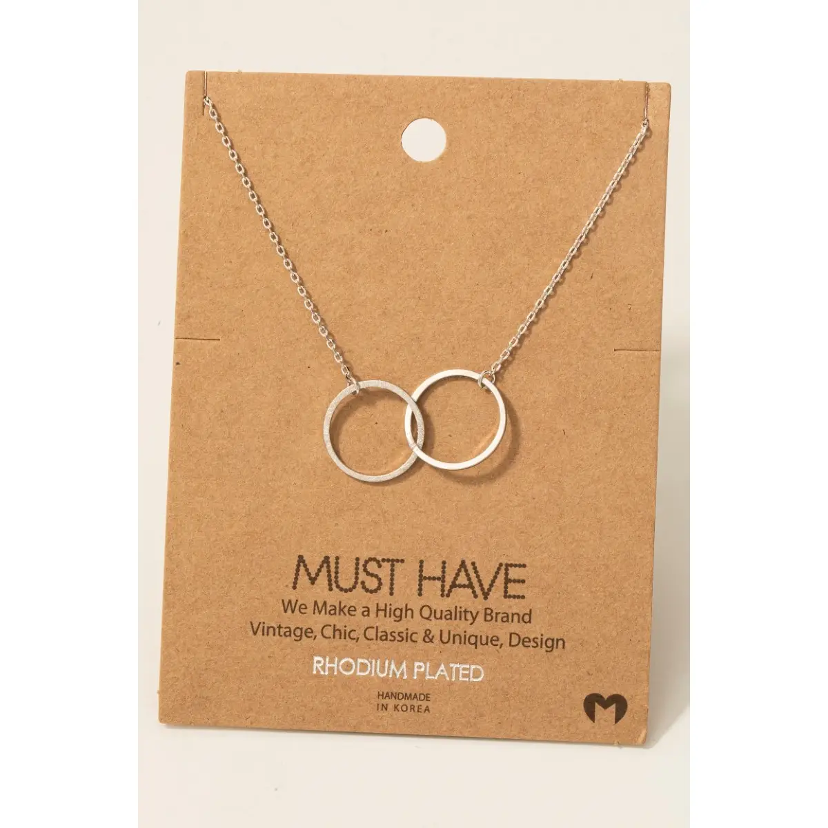 Photograph of product: Metallic Dual Circle Pendant Necklace - Silver