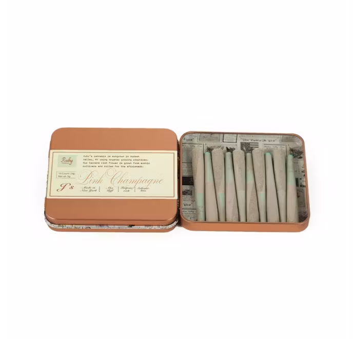 Photograph of product: Ruby Farms - Doobies - Pink Champagne - 10pk au chocolat Infused Joints