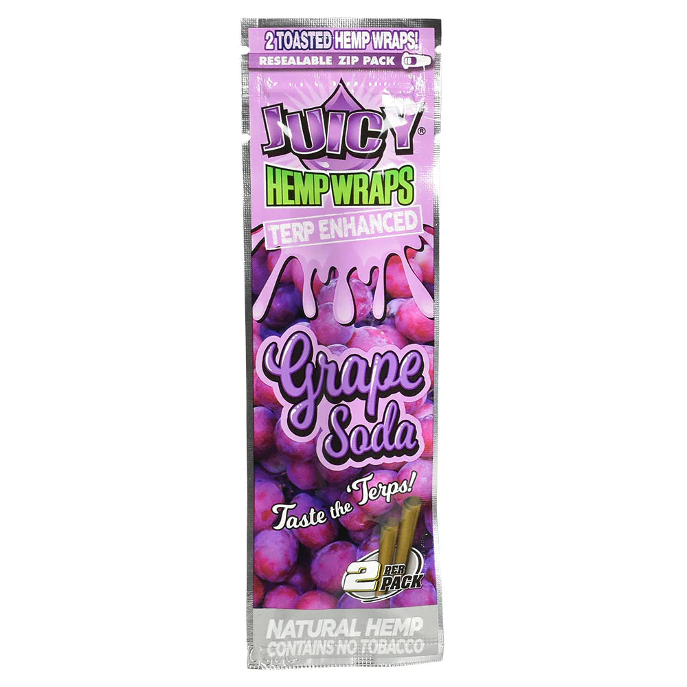 Photograph of product: Juicy Hemp Wraps Grape Soda