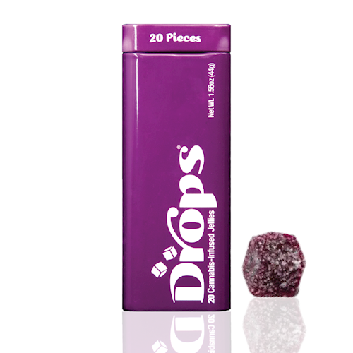 Photograph of product: Drops Blackberry (2:1) CBD:TH-oui 20pk Rosin Gummies