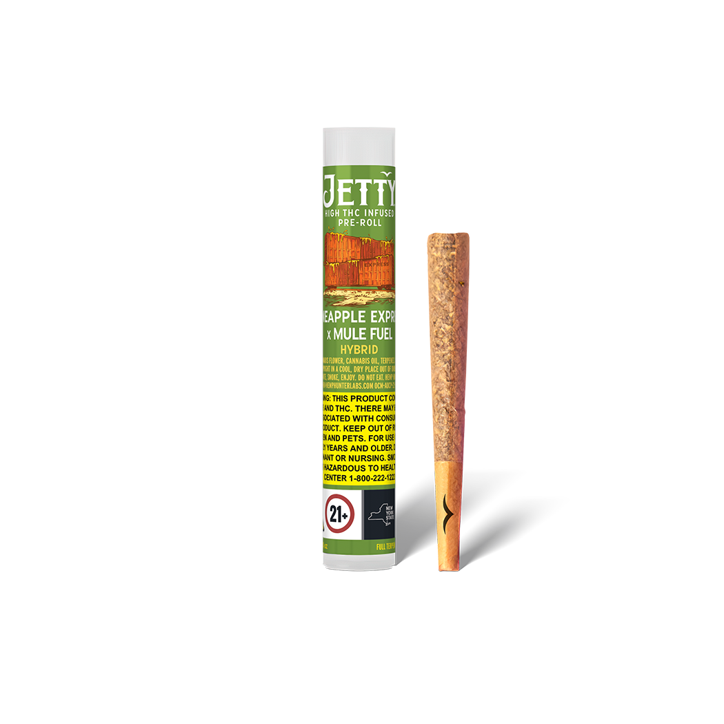 Photograph of product: Pineapple Express x Mule Fuel High THC Infused Pre-Rolls