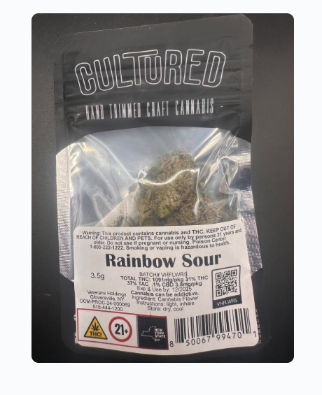 Photograph of product: Cultured | Rainbow Sour | Whole Flower | 3.5G