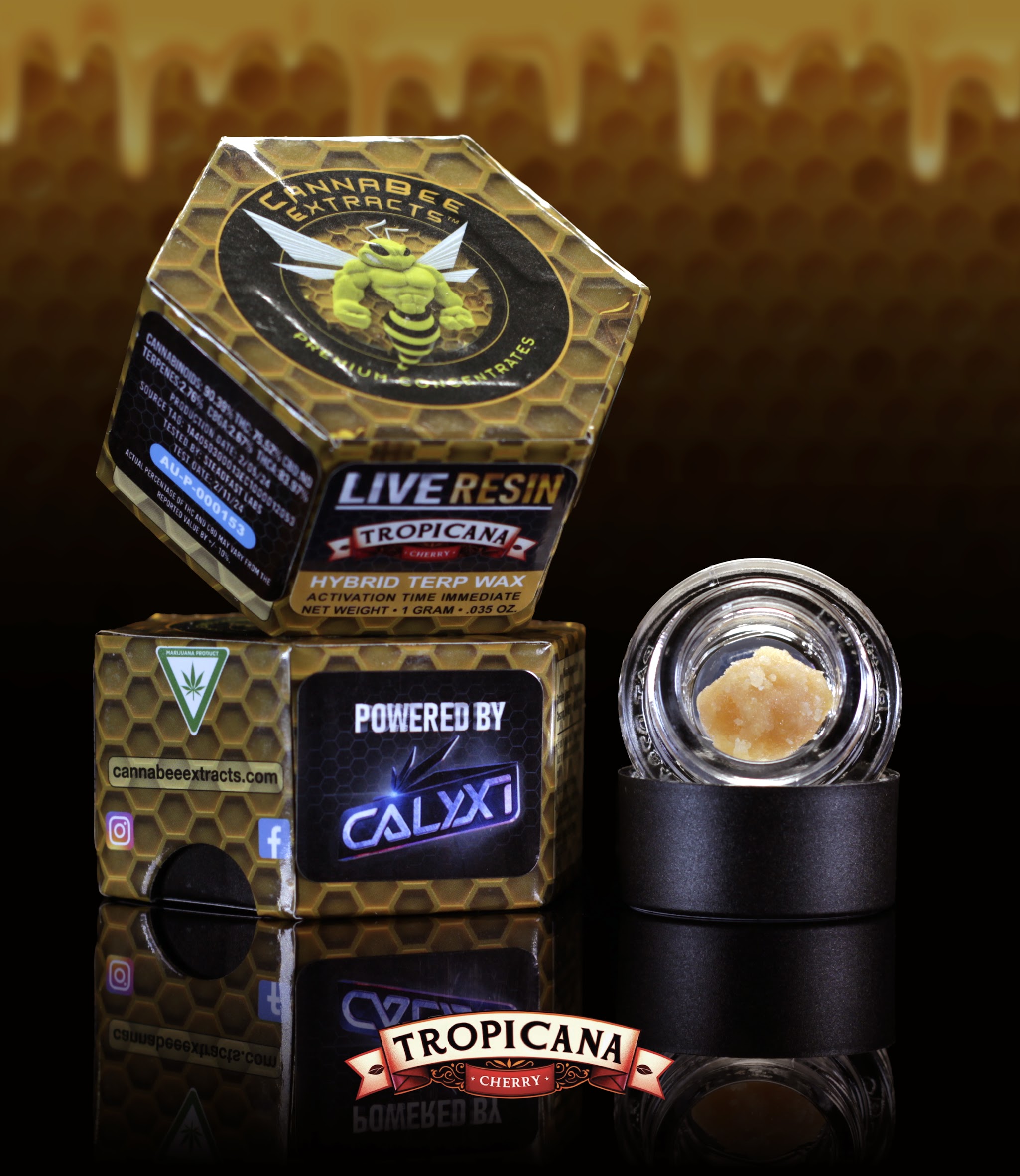 Photograph of product: Canna Bee | Trop Cherry | Live Resin Oui'd