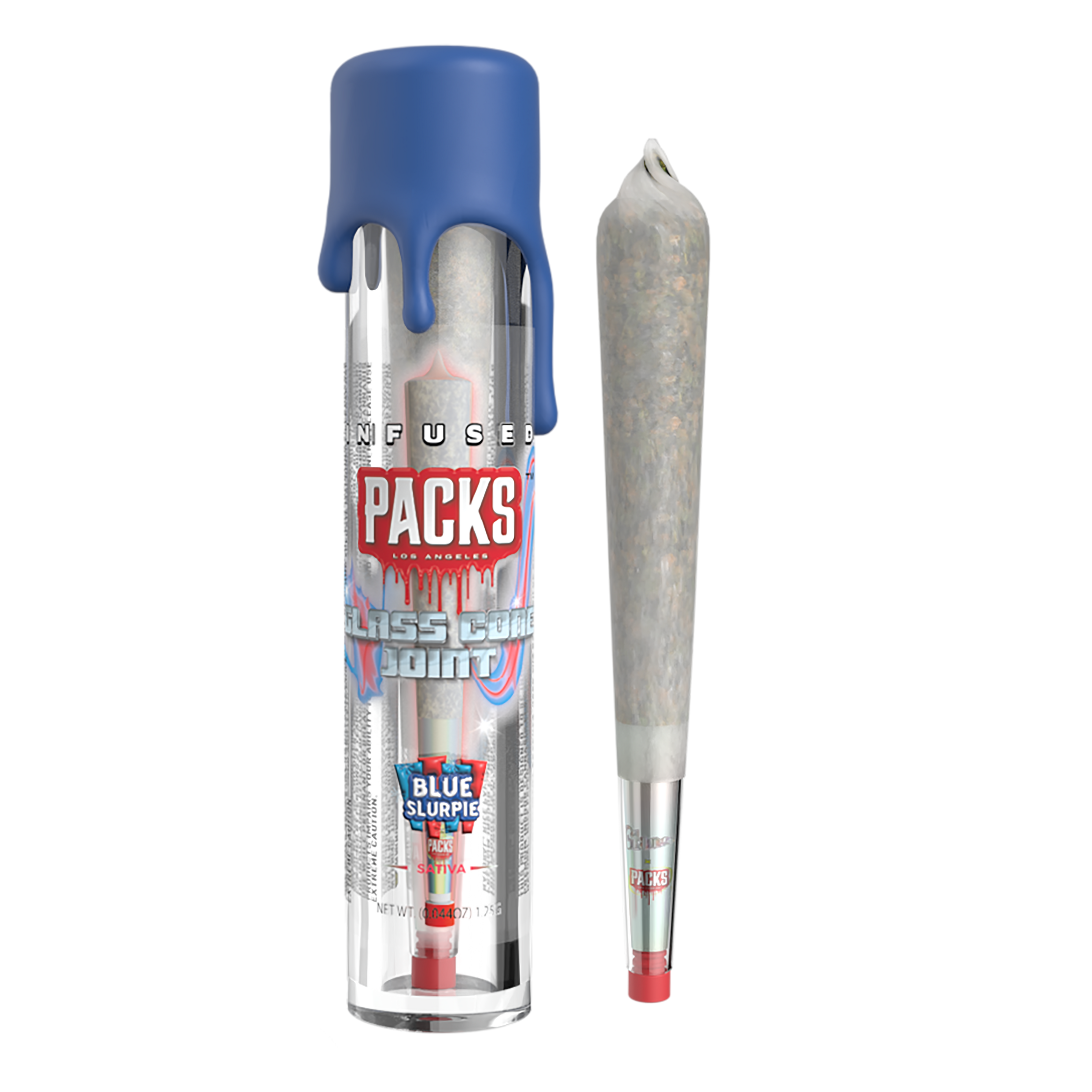 Photograph of product: BLUE SLURPIE | Packs Glones - Infused Glass Cone Joint | 1.5G