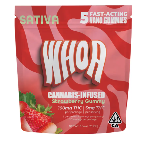 Photograph of product: WHOA Strawberry Oui'd Gummies 100mg