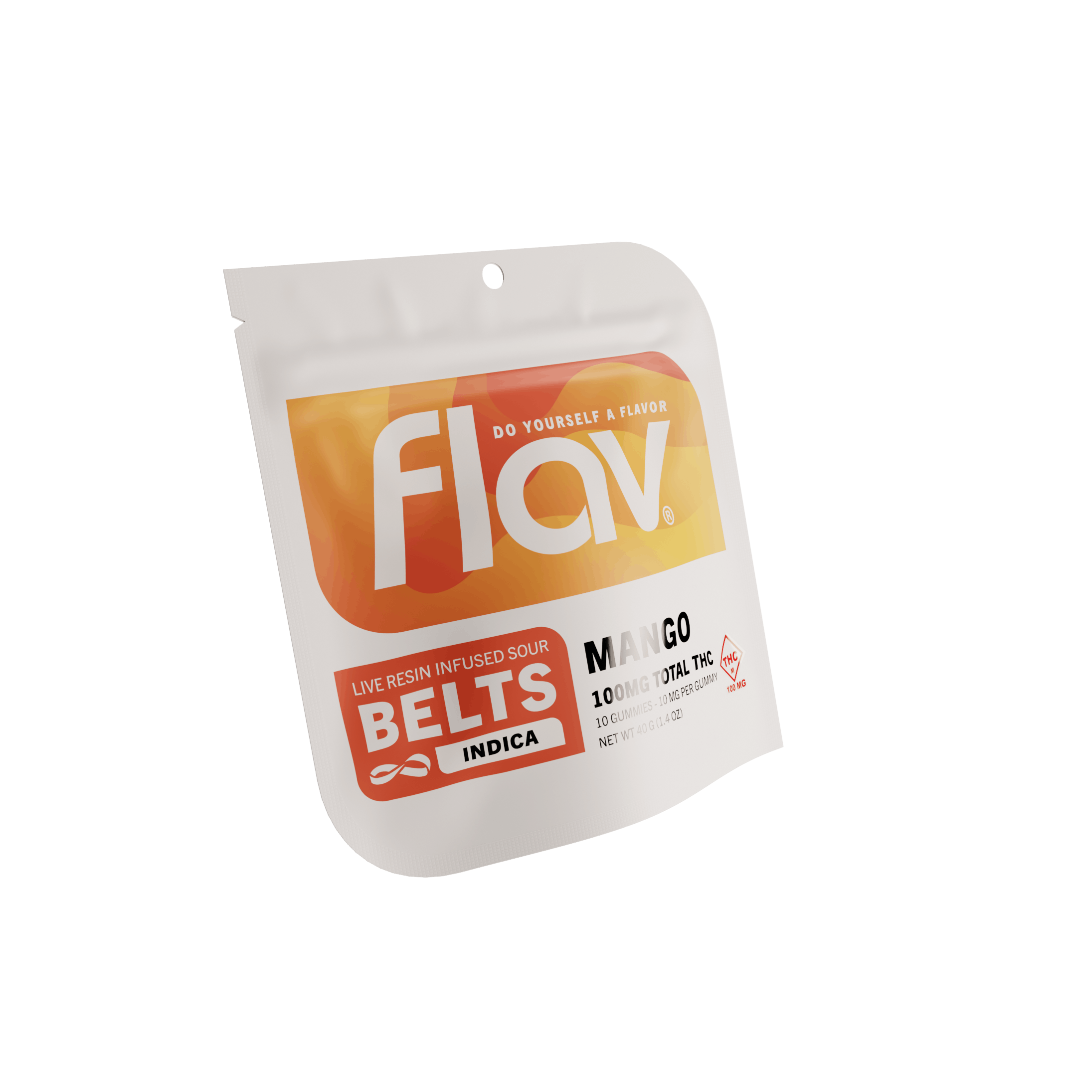 Photograph of product: Flav Sour Mango Live Resin Mega Belt (100mg)