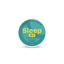 Photograph of product: Curio Chews Sleep Blueberry 2:1 CBN:TH-oui 5mg 10pk